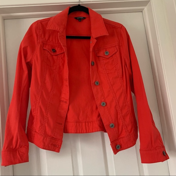 Hot Coral Jean Jacket - Picture 1 of 3